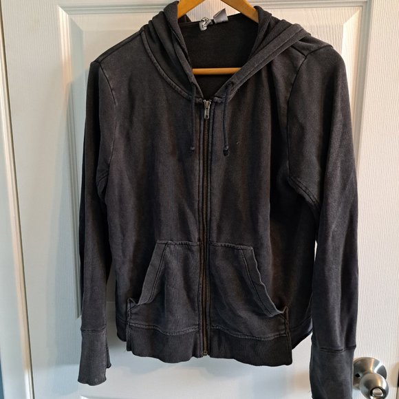Faded Black Zip Up Hoody - Picture 1 of 3